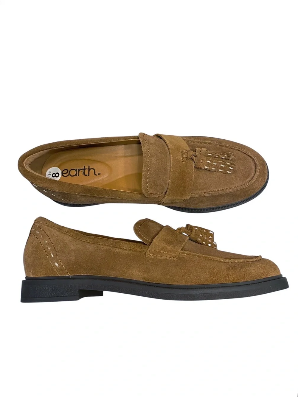 Earth Deeana Suede Leather Brown Loafer New Size 8